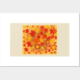 Autumn Red Maple Leaves Nature Beauty Posters and Art